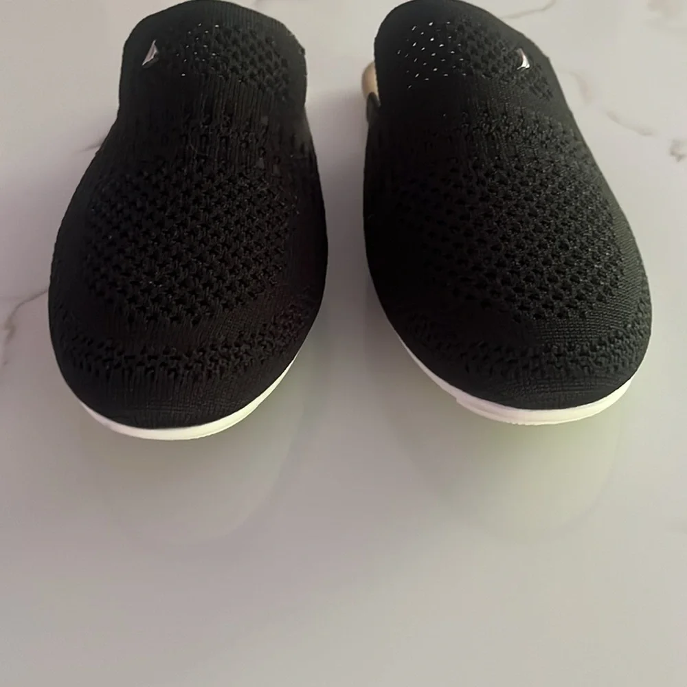 Nautica Ladies Black Knit Slip On Loafers Mules